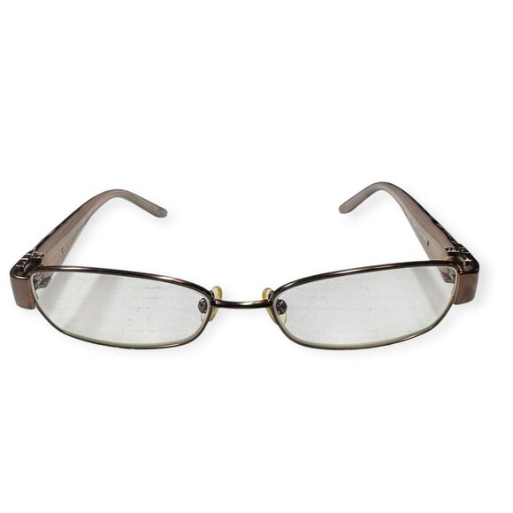 Badgley Mischka Cellina Designer Eyeglasses Frames Brown Beige 52-16-130mm‎ VTG - Picture 2 of 11